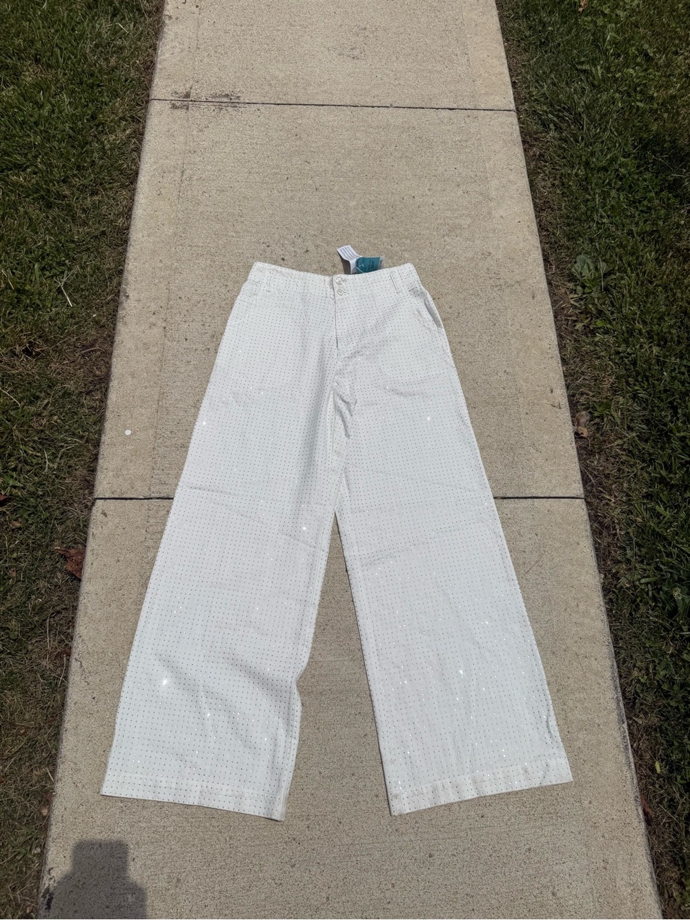 NWT Young Fabulous & Broke White Rhinestone Pants